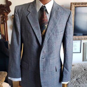 Plaid gray sportscoat Oleg Cassini 40R